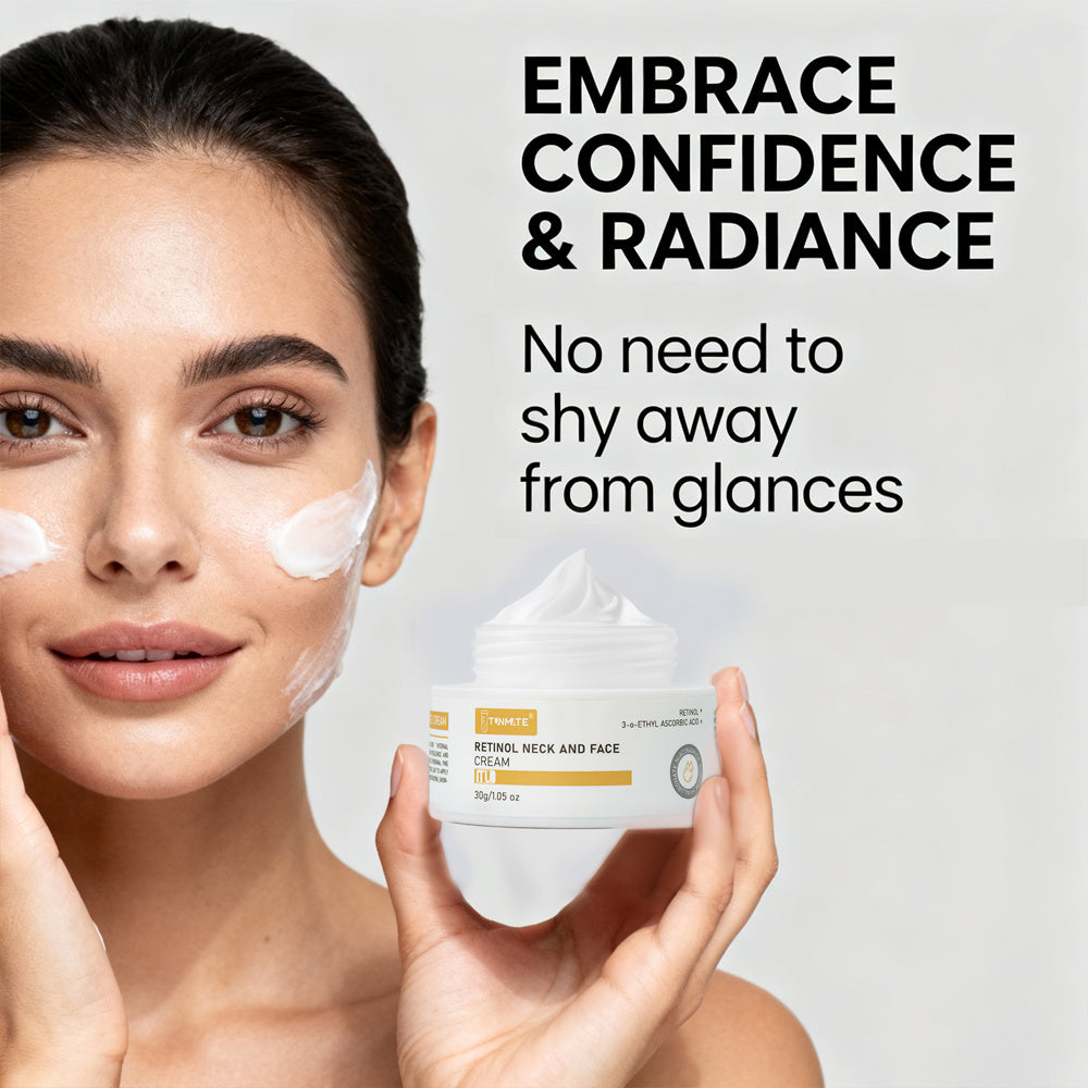 Organic Retinol Hyaluronic Acid Neck Face Cream Daily Use Vegan Lotion With Vitamin C E Herbal Ingredients For Home Use